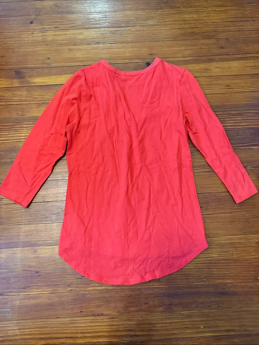 Michael Kors Coral-Red V-Neck Long Sleeve Top with Shoulder Zips Size Small